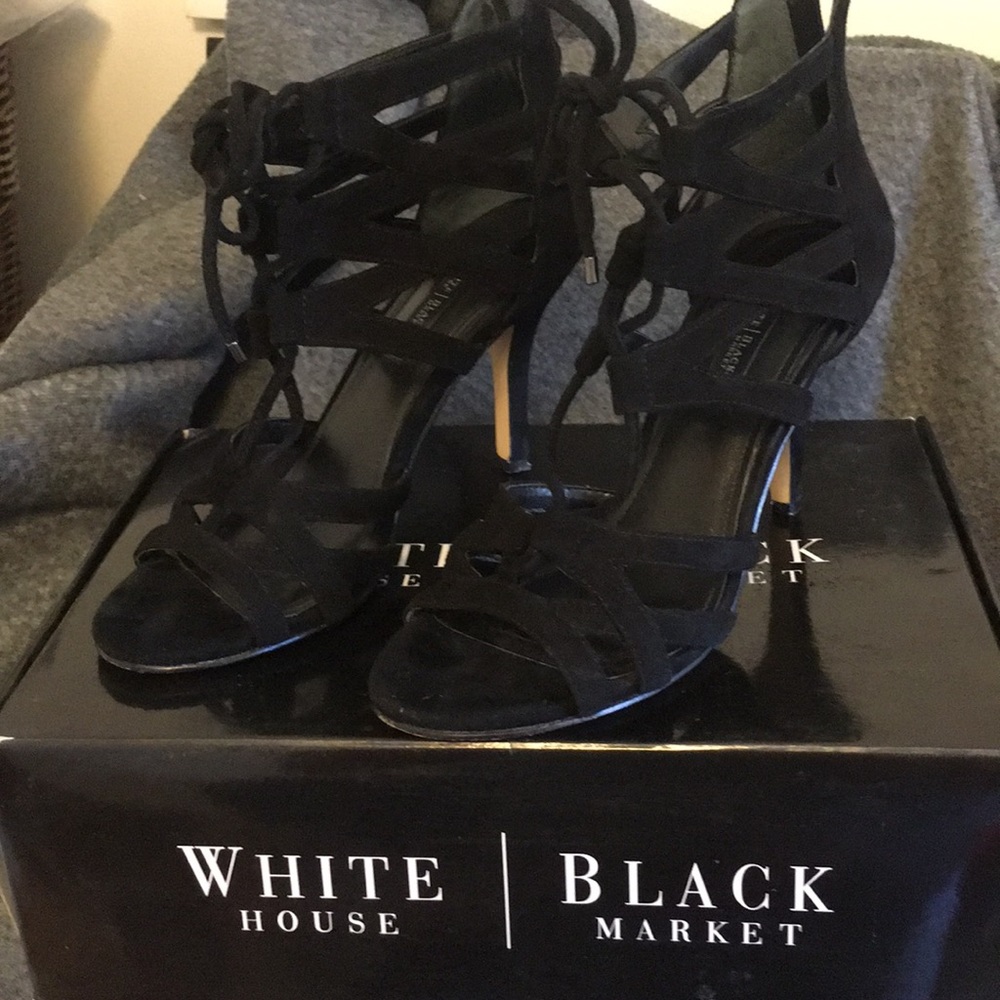White House Black Market. Black. Suede. Size 7.